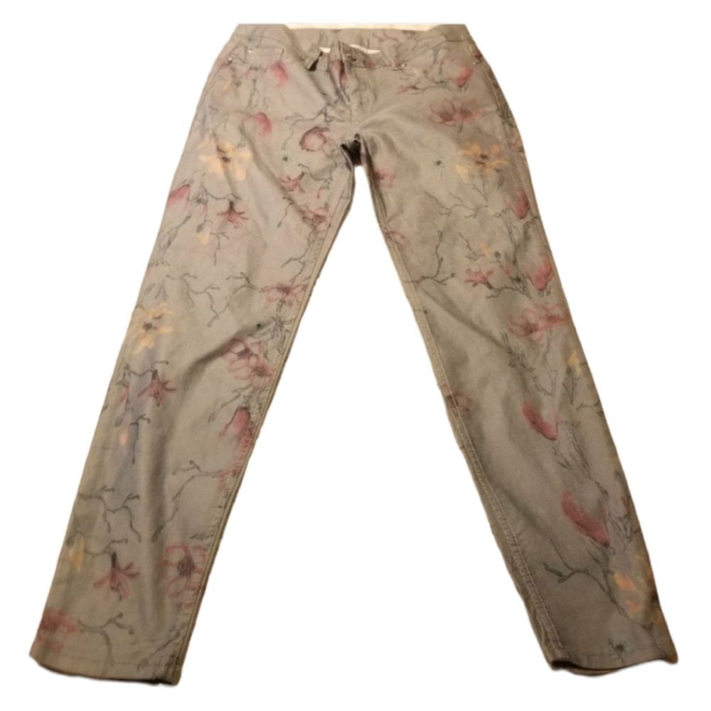 Lascana Pants Women's 8 Floral Green Purple Boho Casual Boho